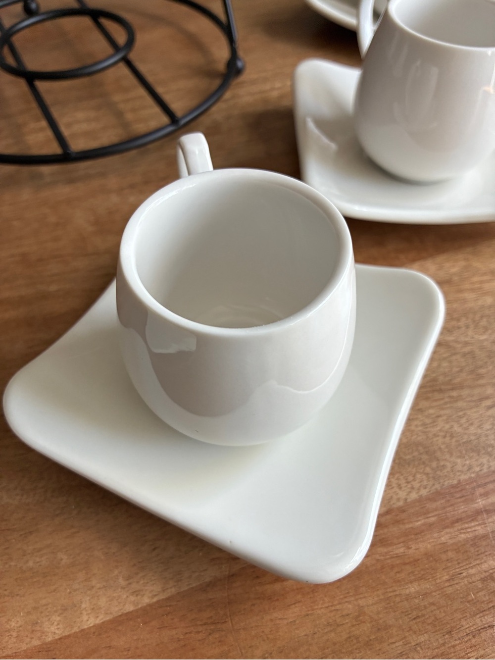 Espresso Cups with Saucers Set, Coffee Cups Metal Stand - Picture 9 of 9